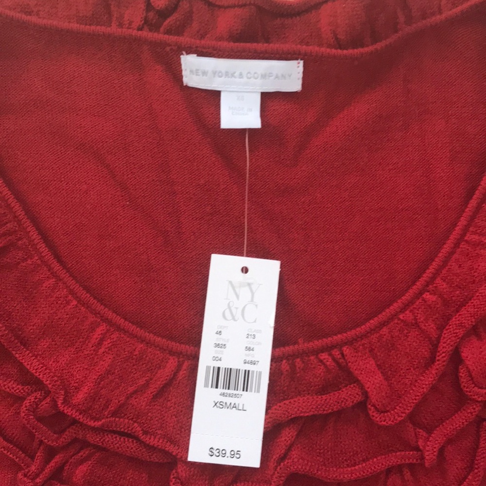 New York & Company red size XS shirt - Picture 2 of 3